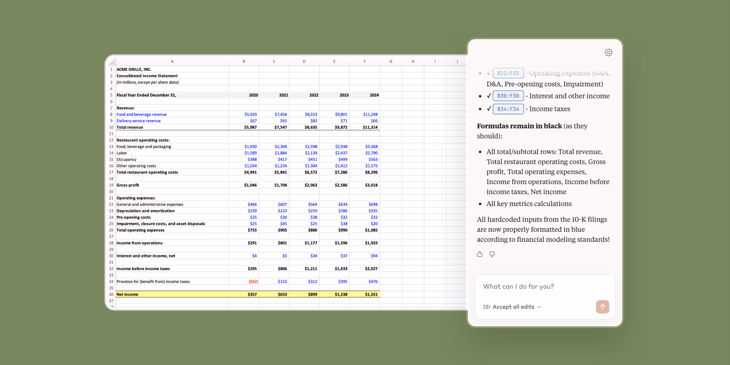 Claude for Excel — AI-powered spreadsheet analysis and formula debugging